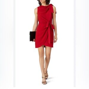 Cinq à Sept Red Bow Embellished Mini Dress